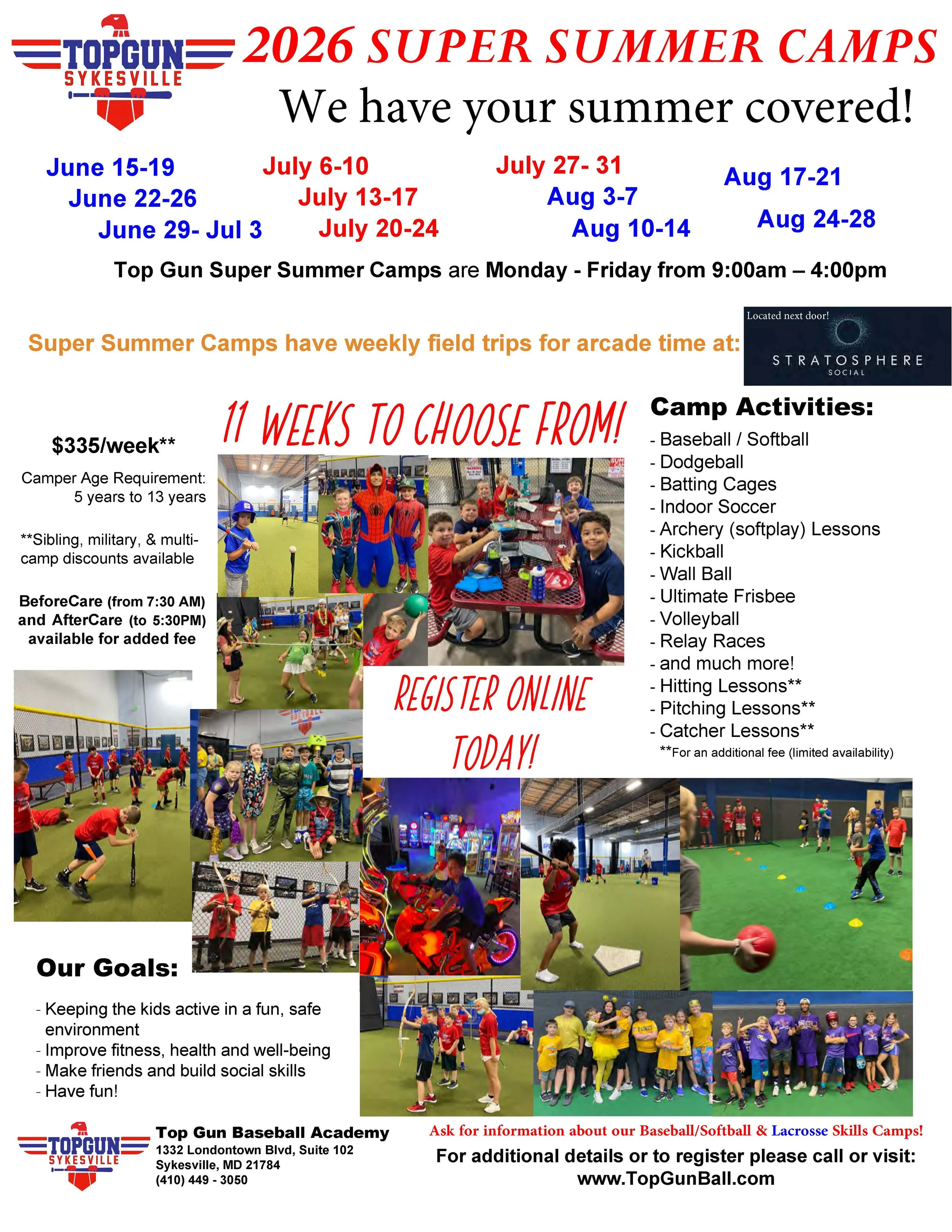 2026 Summer Camps — Top Gun Batting Cages & Summer Camps